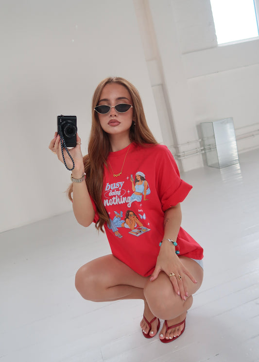busy doing nothing boxy tee