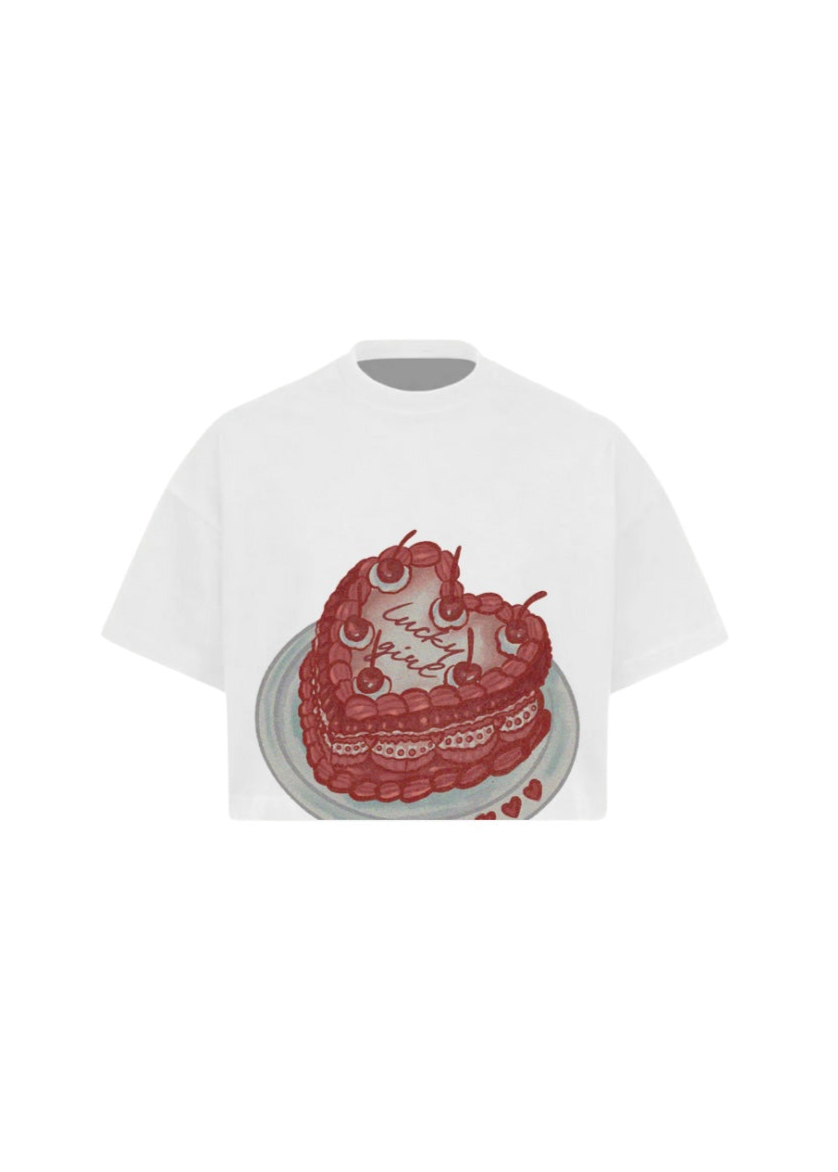lucky girl cropped tee