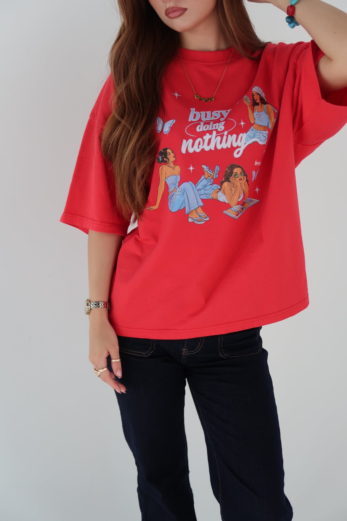 busy doing nothing boxy tee