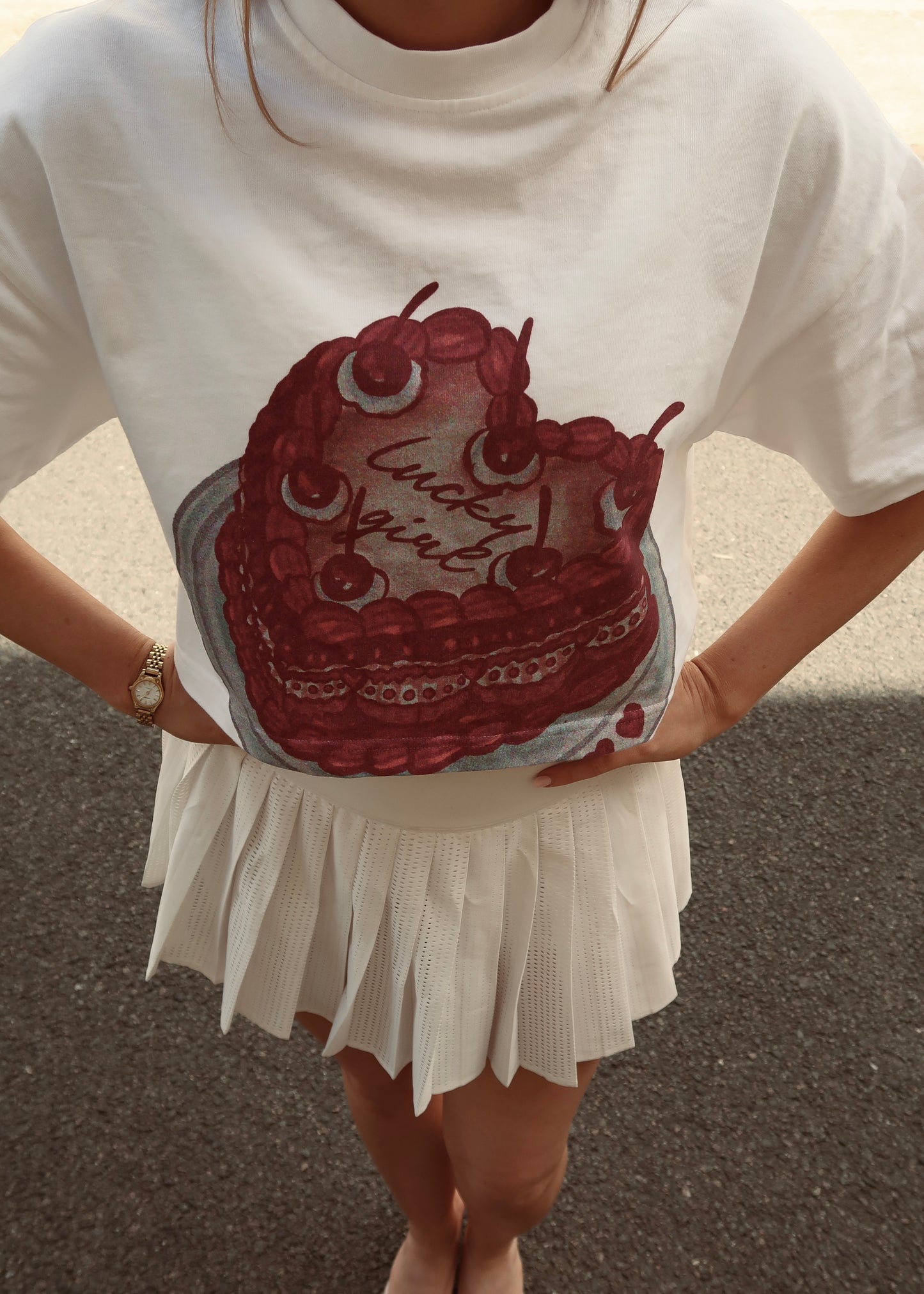lucky girl cropped tee