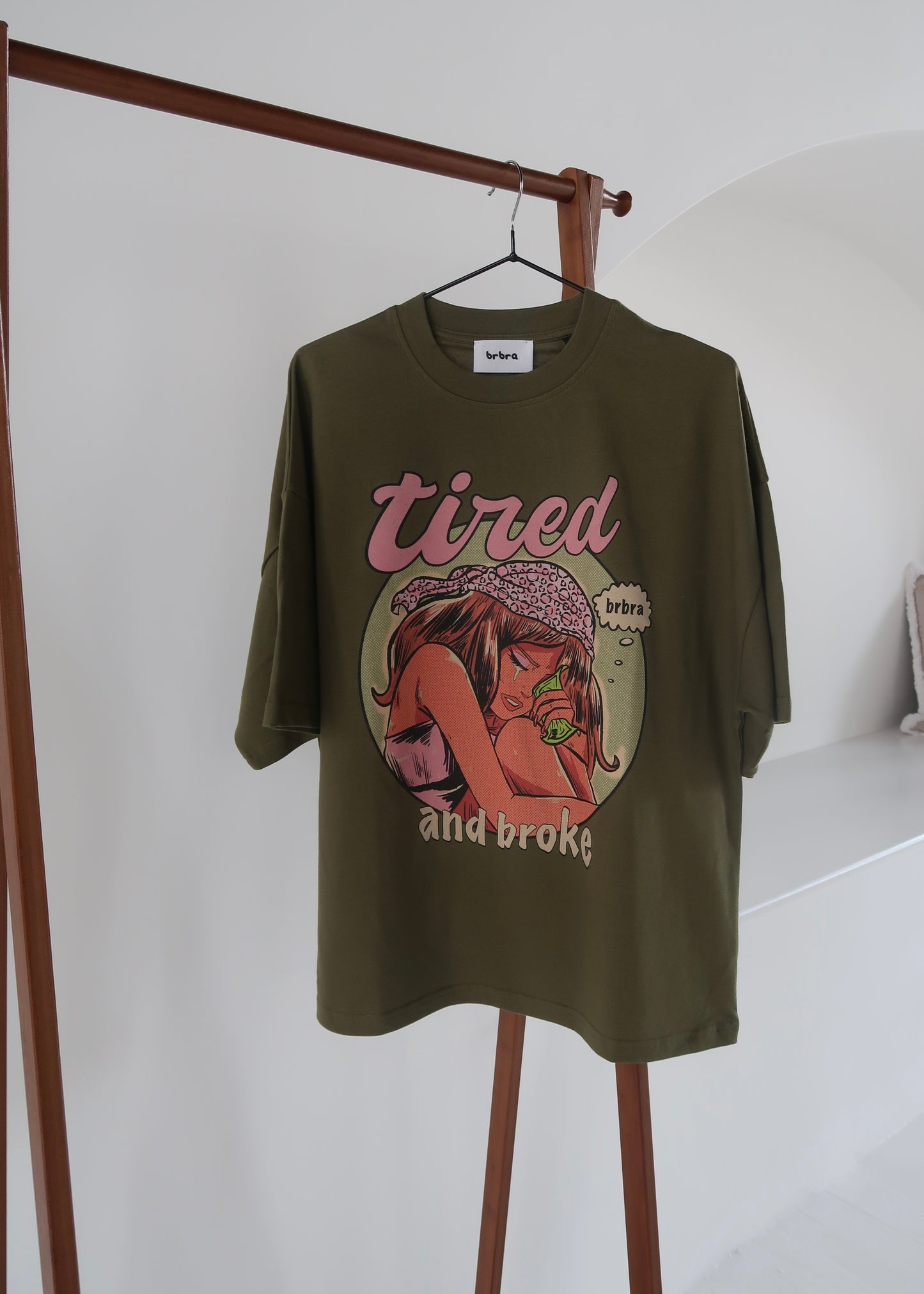 tired & broke boxy tee