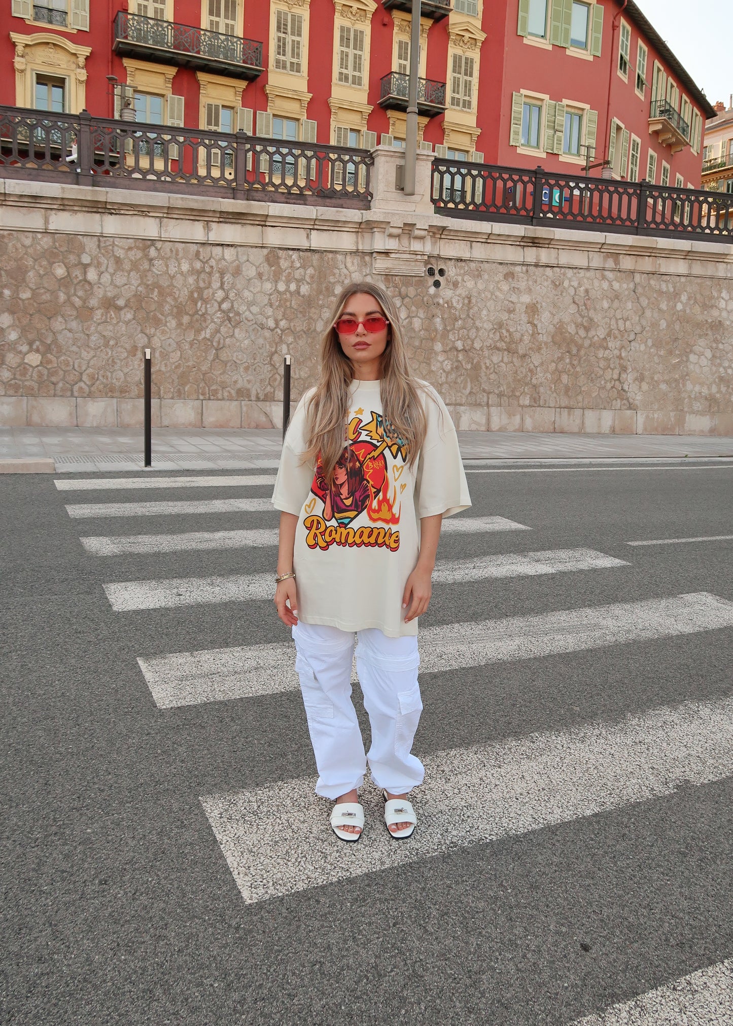 Bad Romance Oversized T-Shirt in Vintage White